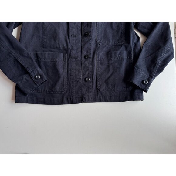 EVERLANE Midnight Navy Blue Cotton Canvas Cropped Utility Chore Jacket, Size XS - Picture 8 of 12